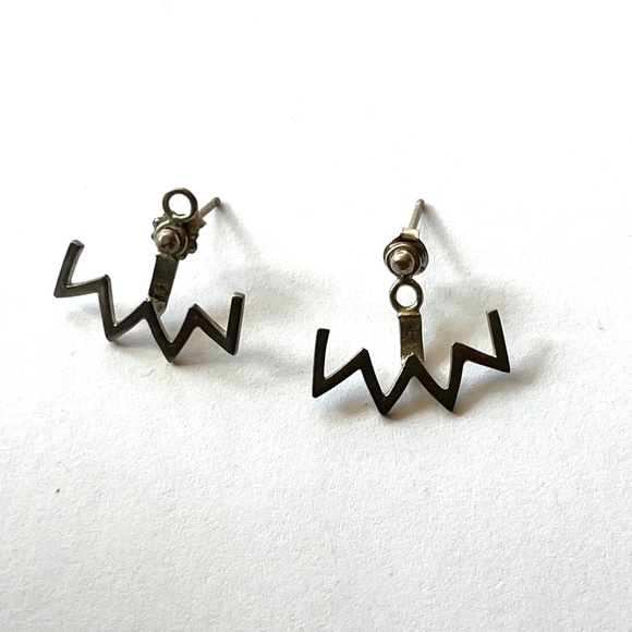 Phyllis + Rosie Ear Jackets. Worn Once. Silver. - Picture 3 of 3